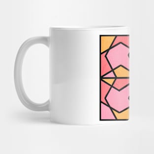 Pink Coral Peach Geometric Abstract Acrylic Painting Mug